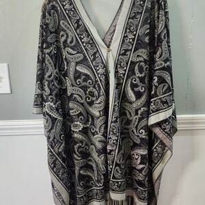 Paisley Women's Robe With Fringe One Size